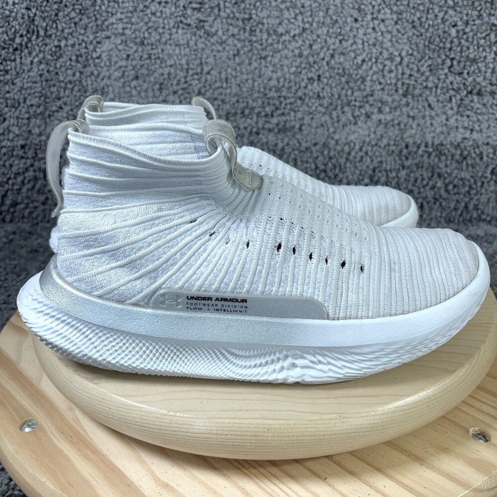 Under Armour Flow Futr X Elite Basketball Shoes Mens Size 9.5 White Knit Sneaker